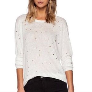 NWT IRO MARVINA Distressed Accents Long Sleeve with Scoop Neck Size Medium